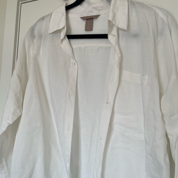 Oversized linen button up top - Picture 3 of 6
